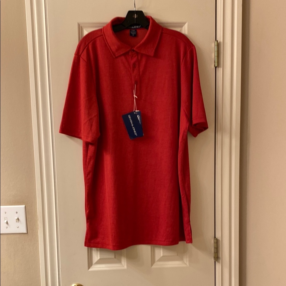 Devon & Jones Classic Red HeatherPolo Shirt, Large, NWT